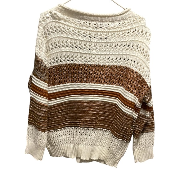 SHEIN Cream and Brown Knit Sweater - Picture 2 of 3